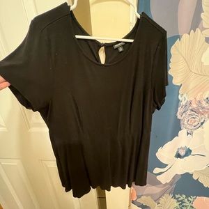 Torrid Black Stretch Blouse with Waist Seam Details